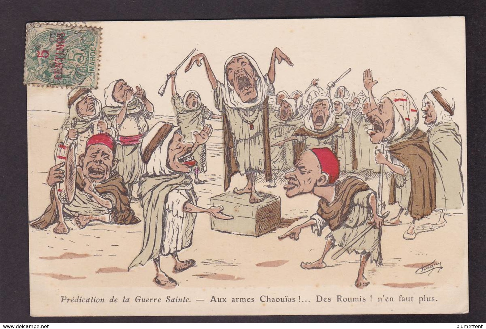 CPA CHAGNY Illustrateur Arabe Algérie Circculé Humour Humor - Chagny