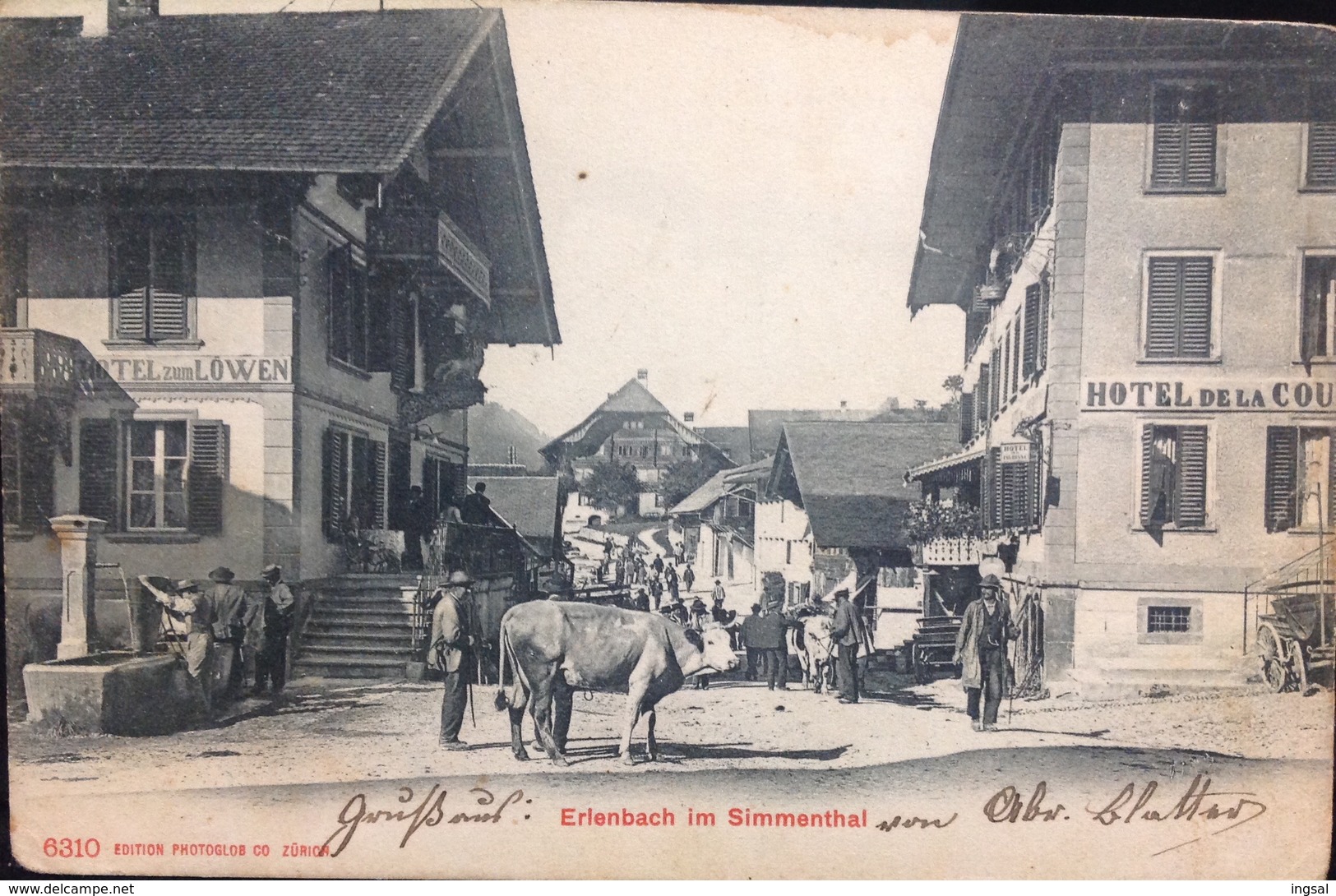 Switzerland.....ERLENBACH Im Simmenthal  & Street Scene....ca. 1907 - Erlenbach Im Simmental