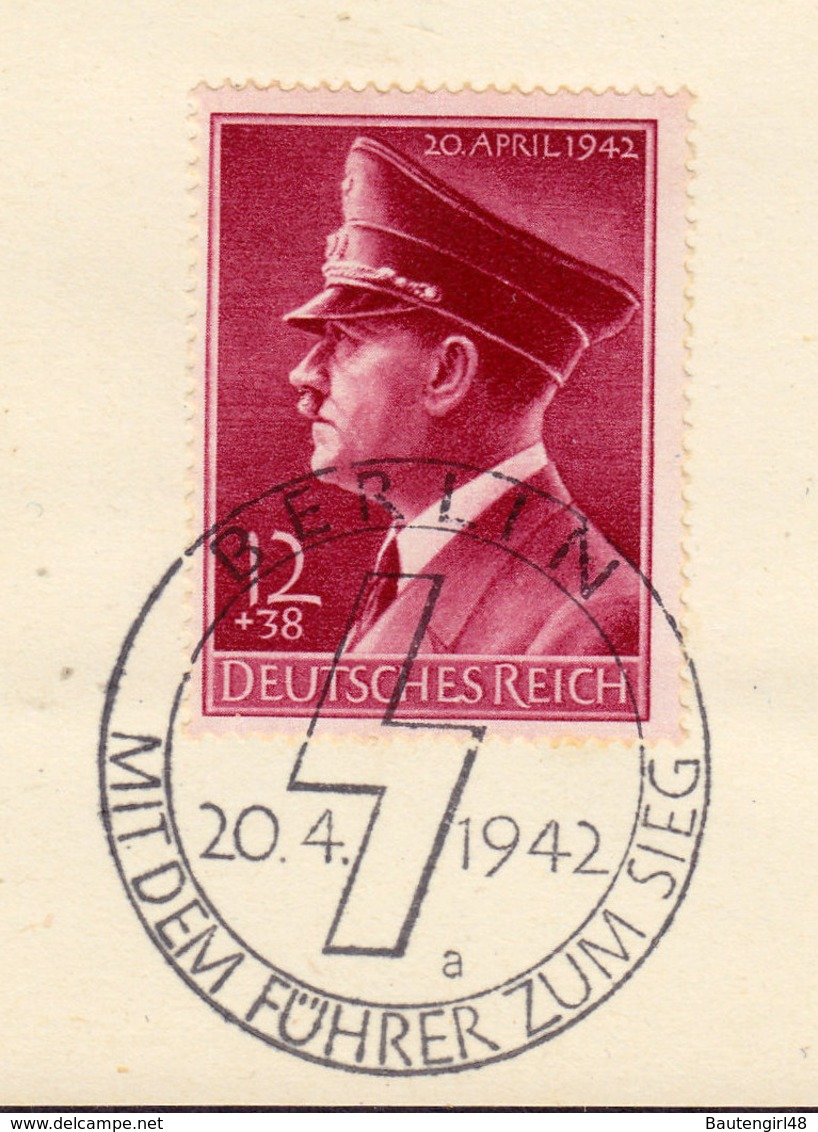 DR Postkarte BERLIN - Weferlingen 20.4.42 Mi. 813 SoSt. Mit Dem Führer Zum Sieg - Siehe Scan - Briefe U. Dokumente