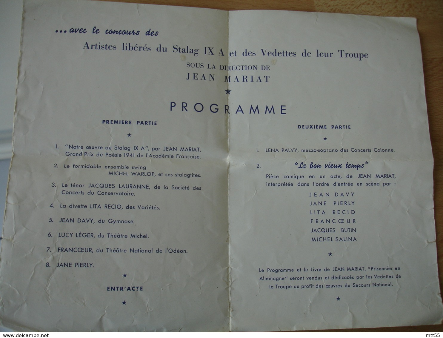 Programme Secours National  Illustrateur Hardy  Stalag 9 A - Programmes