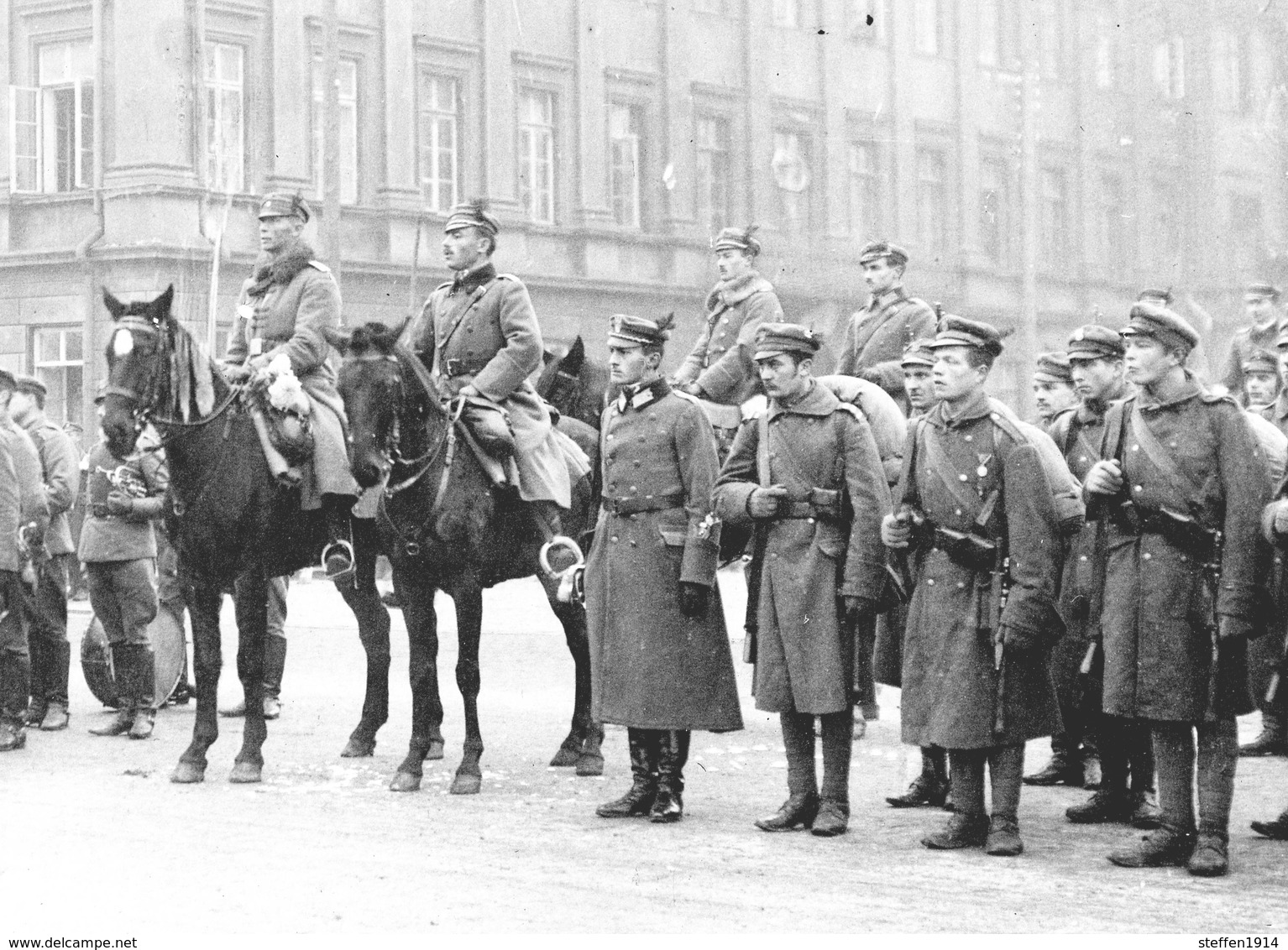 Warschau - Polnische Legion Soldaten - Einzug In Warschau Polen 1916  -carte   Photo-1914-1918 WWI - War 1914-18
