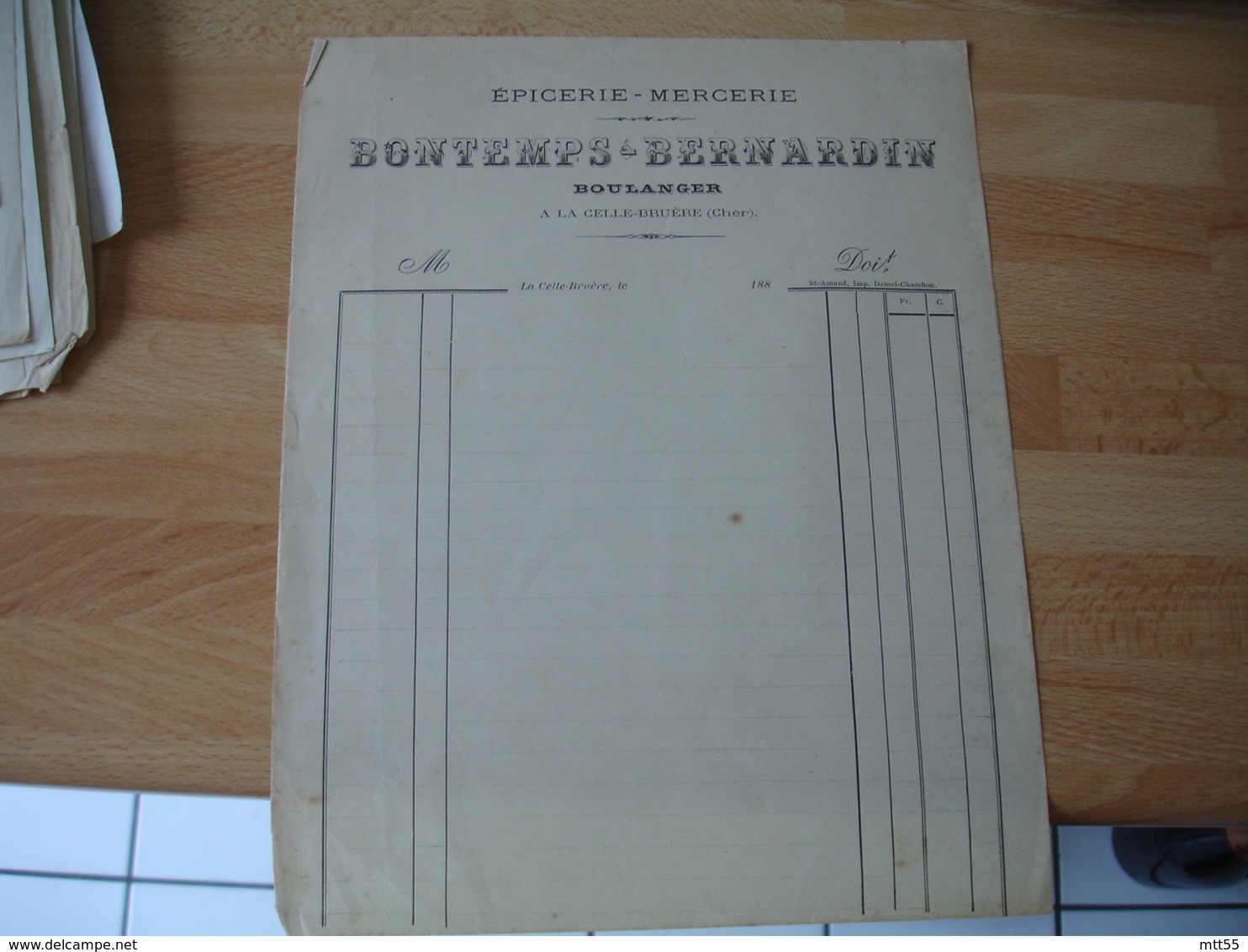 Facture La Celle  Bruere Cher Boulangerie Epicerie Mercerie Bontemps Bernardin - 1900 – 1949