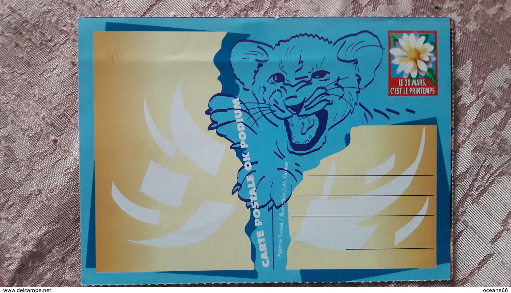 Lionceau J'ai Faim De Toi Carte Ok Podium - Leones