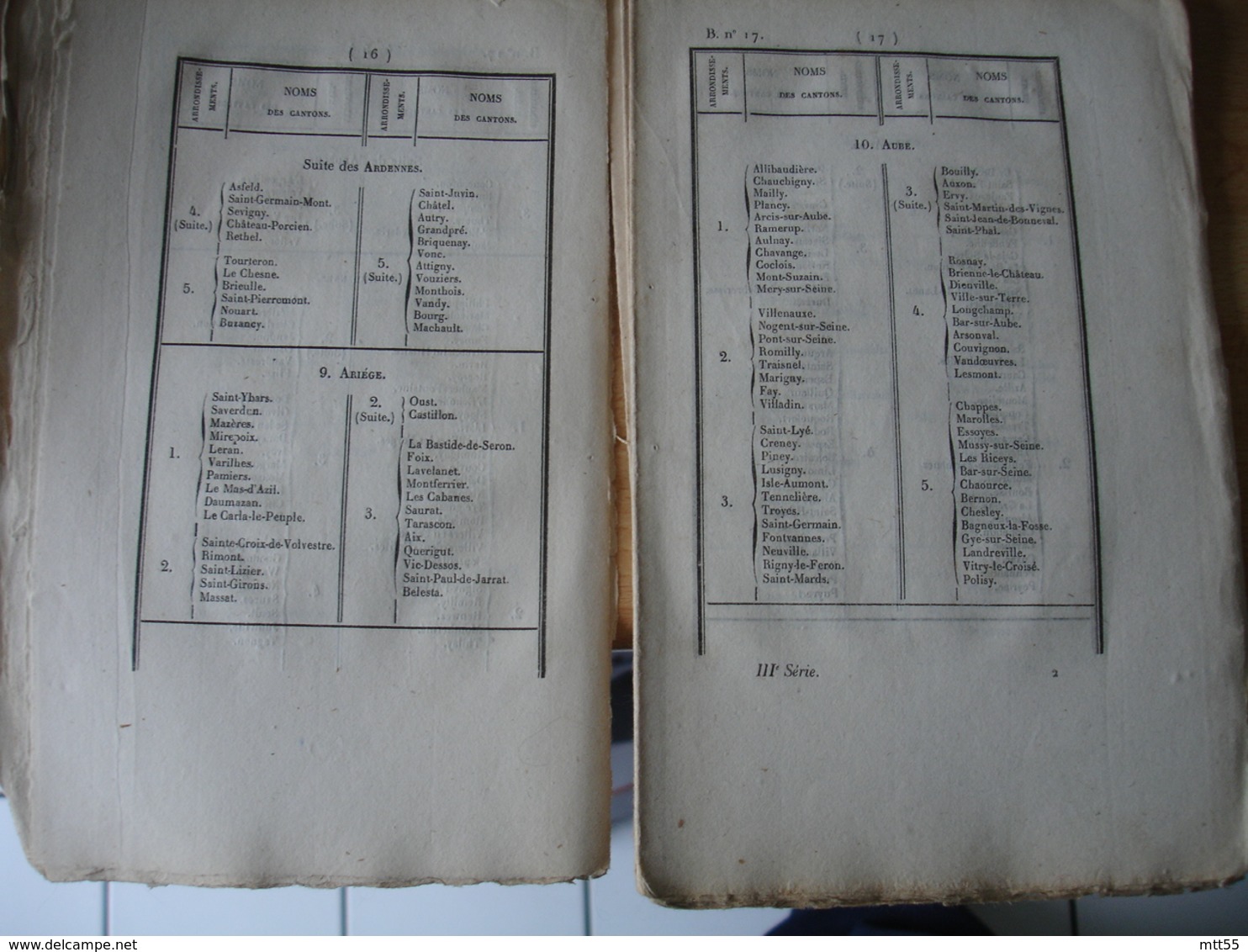 Bulletin Des Lois N 17 Division Du Territoire  En Departement 28 Pluviose An 8  Liste Des Departement Et Canton - Historische Dokumente