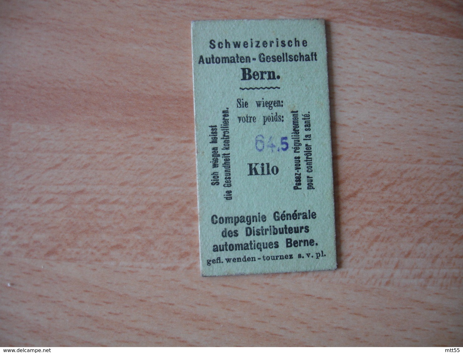 Ticket Recu Pesage  Bern Berne   Publicite Chocmel Kohler Chocolat Lait - Pubblicitari
