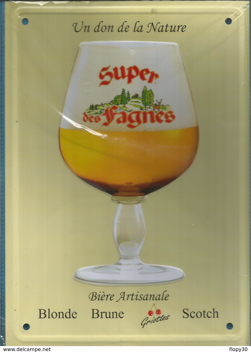 PLAQUE METAL EMBOUTI BIERE ARTISANALE  " SUPER DES FAGNES " - Beer