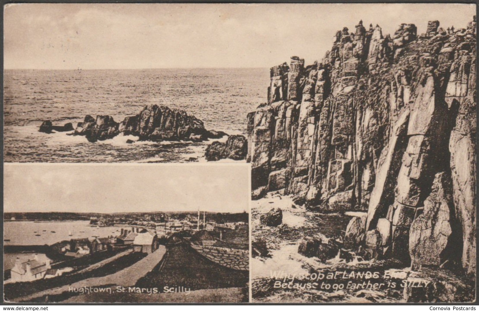 Hughtown, St Mary's And Land's End, Cornwall, 1924 - Williams Postcard - Land's End