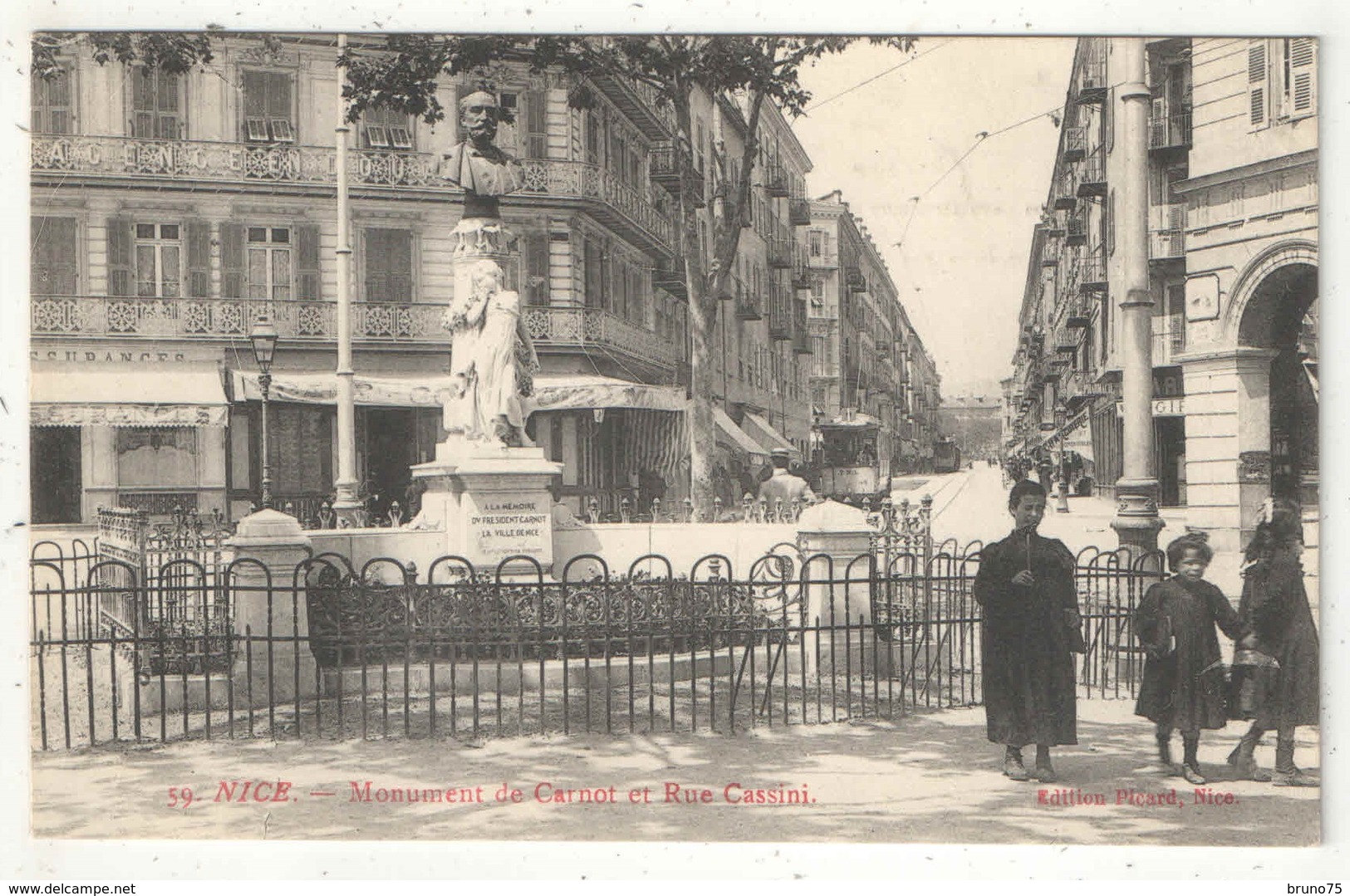 06 - NICE - Monument De Carnot Et Rue Cassini - Picard 59 - Monuments, édifices