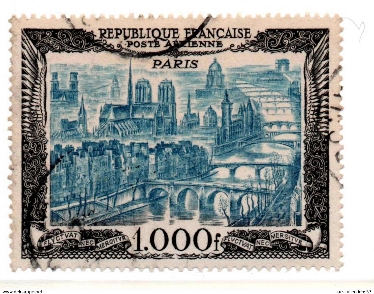 France /  Poste Aérienne /  N 29 / 1000 Francs Noir Et Brun / Oblitéré - 1927-1959 Usati