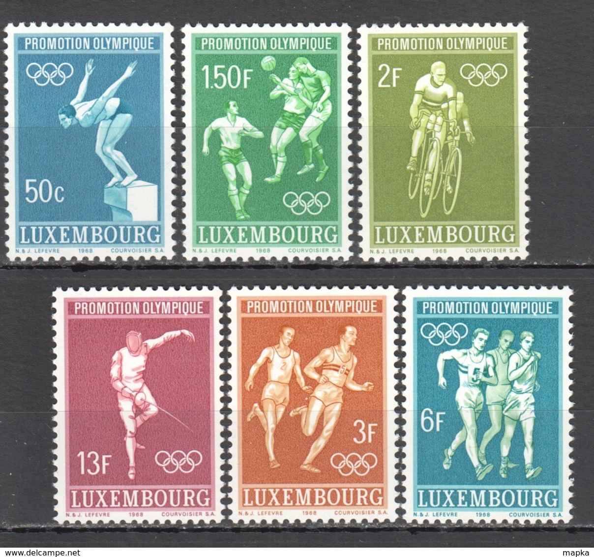 E938 ONLY ONE IN STOCK LUXEMBOURG OLYMPIC GAMES MEXICO 1968 1SET MNH - Summer 1968: Mexico City