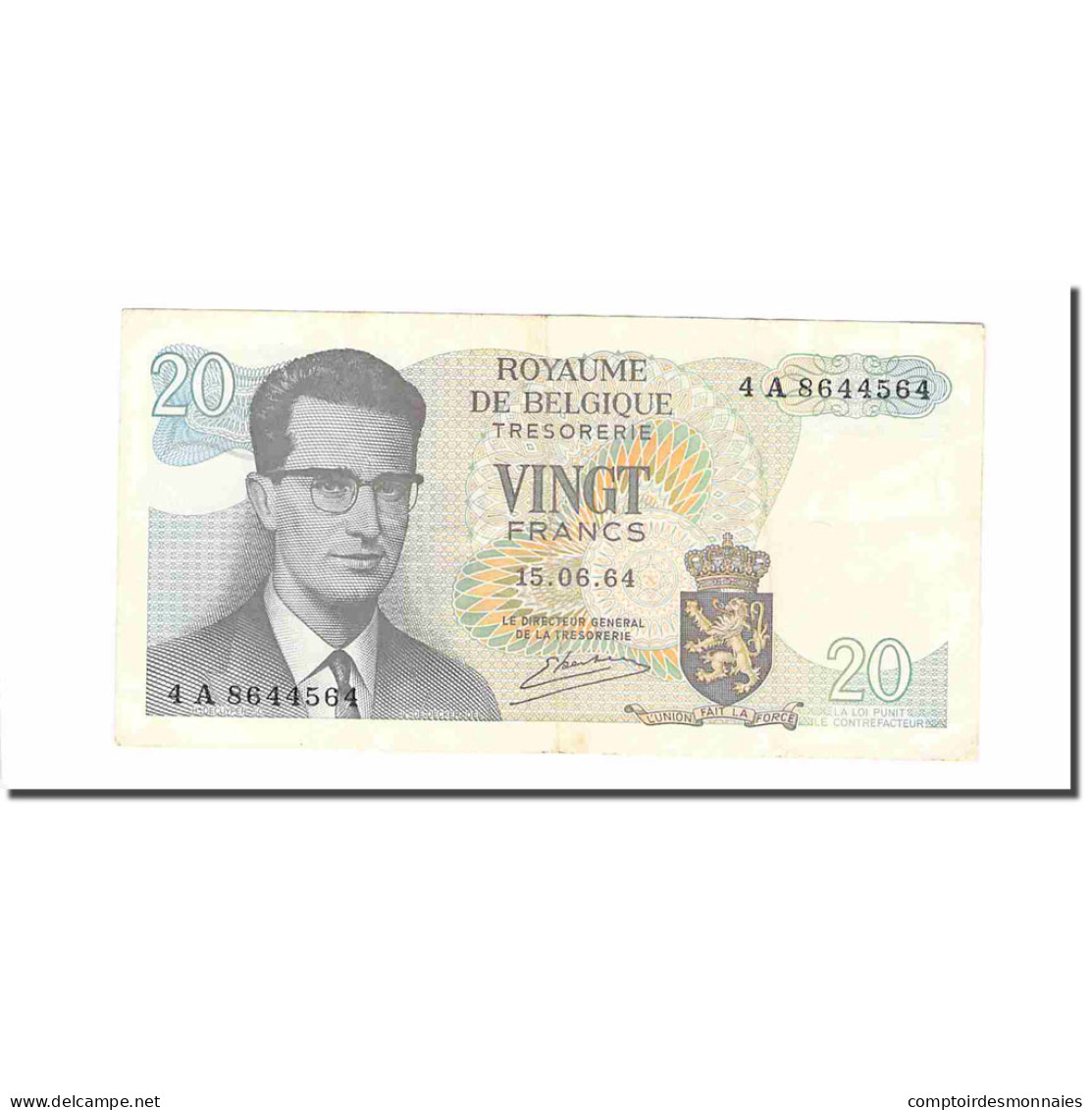 Billet, Belgique, 20 Francs, 1964, 1964-06-15, KM:138, TTB - 20 Franchi