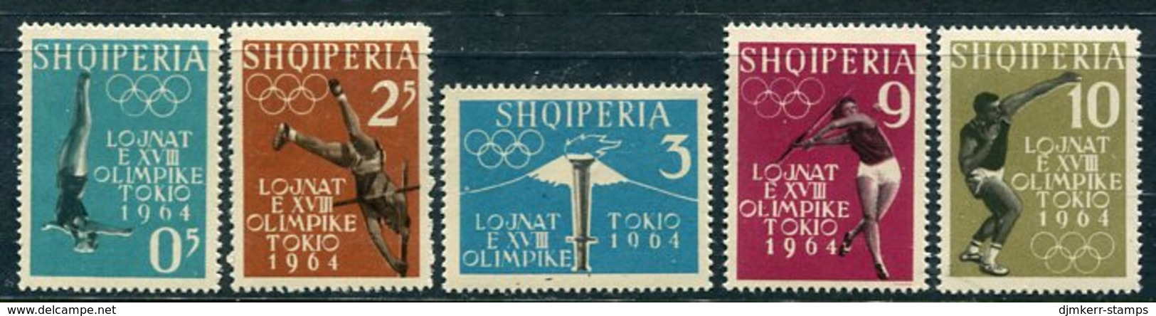 ALBANIA 1962 Tokyo Olympic Games I Perforated Set MNH / **.  Michel 657-61A - Albania