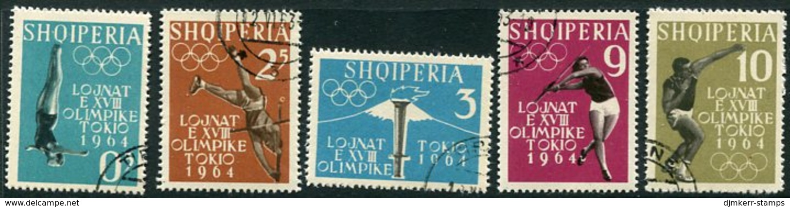 ALBANIA 1962 Tokyo Olympic Games I Perforated Set Used.  Michel 657-61A - Albanien