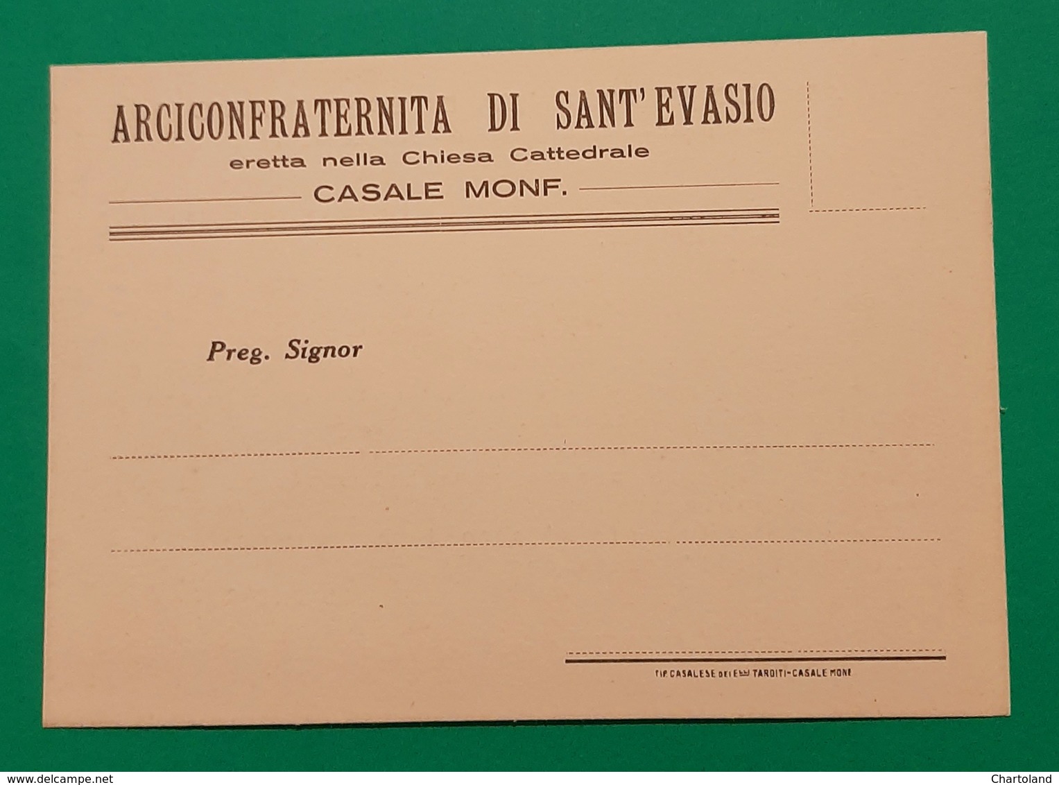 Cartolina Arciconfraternita Di Sant' Evasio - Casale Monferrato - 1959 - Altri & Non Classificati