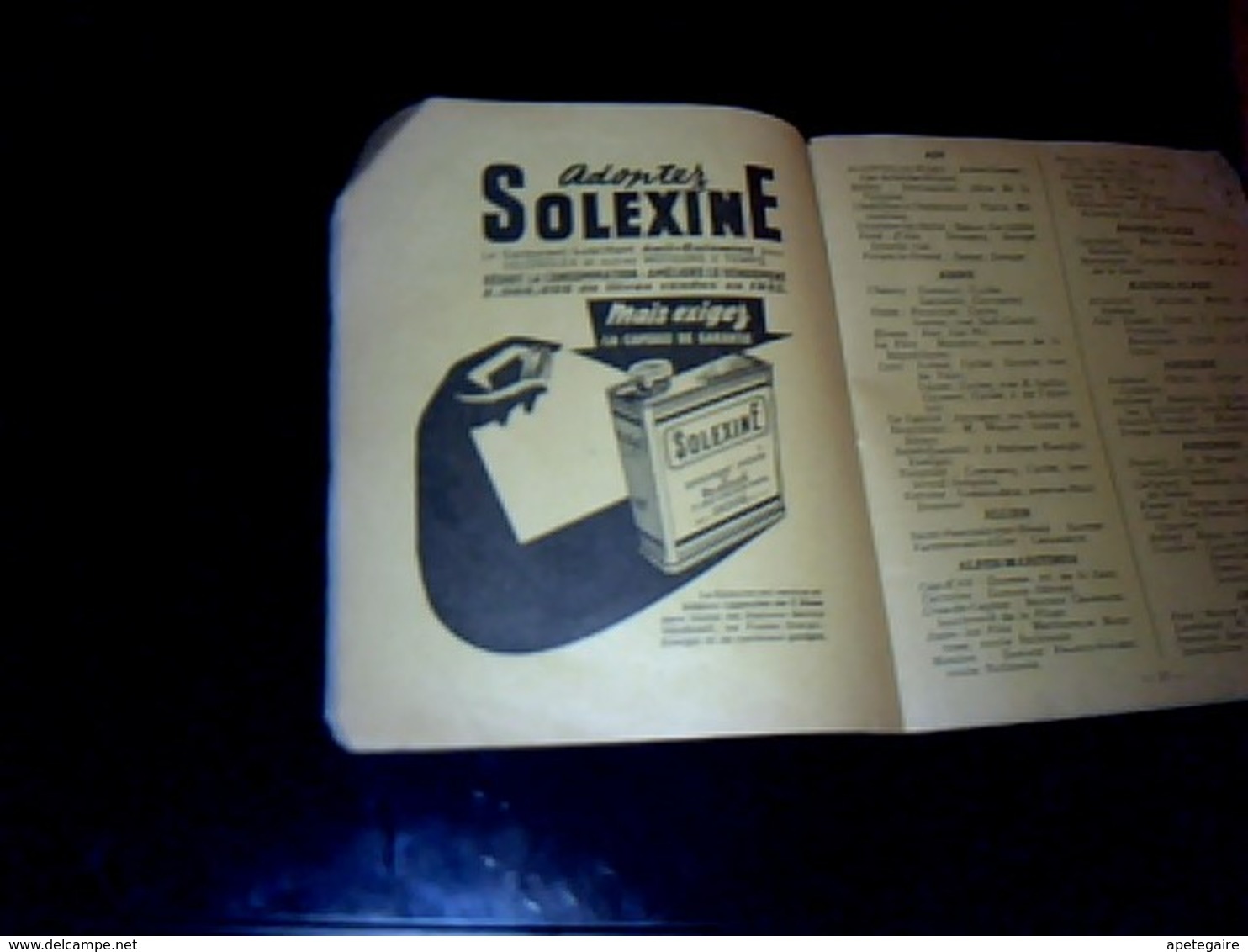 Vieux Papier VELOSOLEX  Courbevoie Carnet Des Stations Services De France Avec Pubs Solexine Velosolex 1953 - Pubblicitari