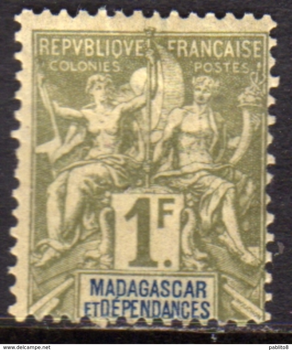 FRENCH MADAGASCAR FRANCESE MALGACHE 1896 1906 NAVIGATION AND COMMERCE 1fr MH - Nuovi