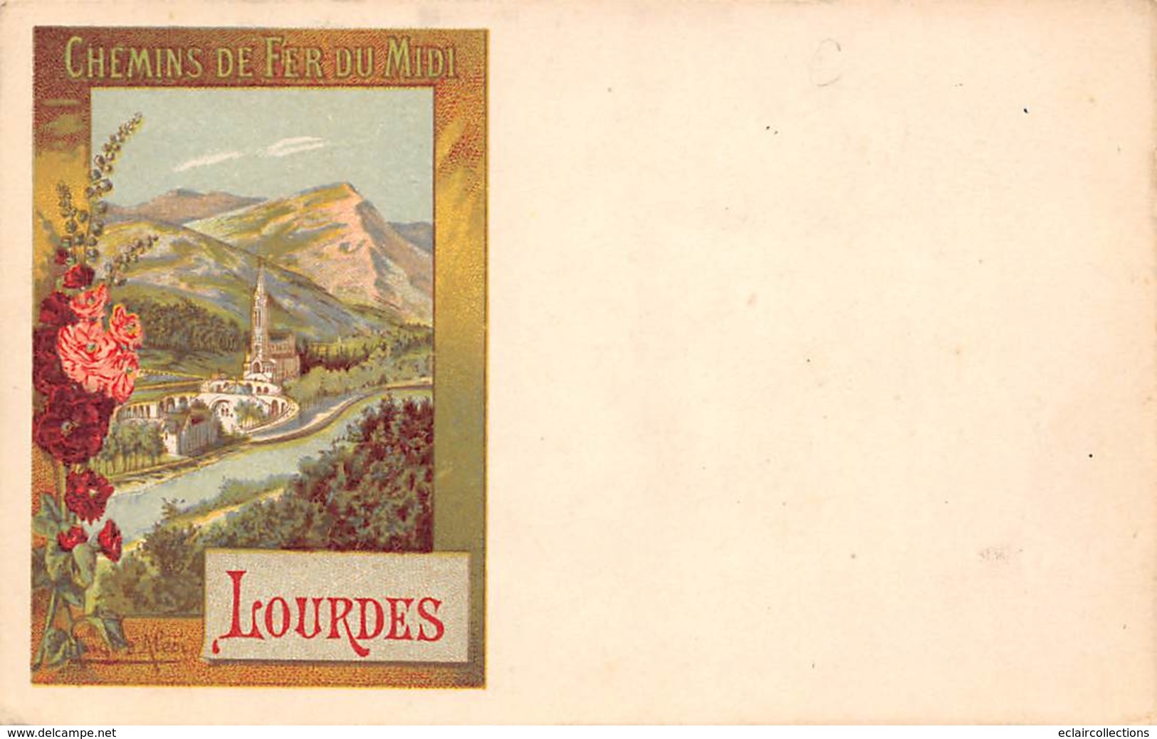 Lourdes        65       Illustrée Par Hugo D'Alési De L' Affiche Chemin De Fer Du Midi   (voir Scan) - Lourdes