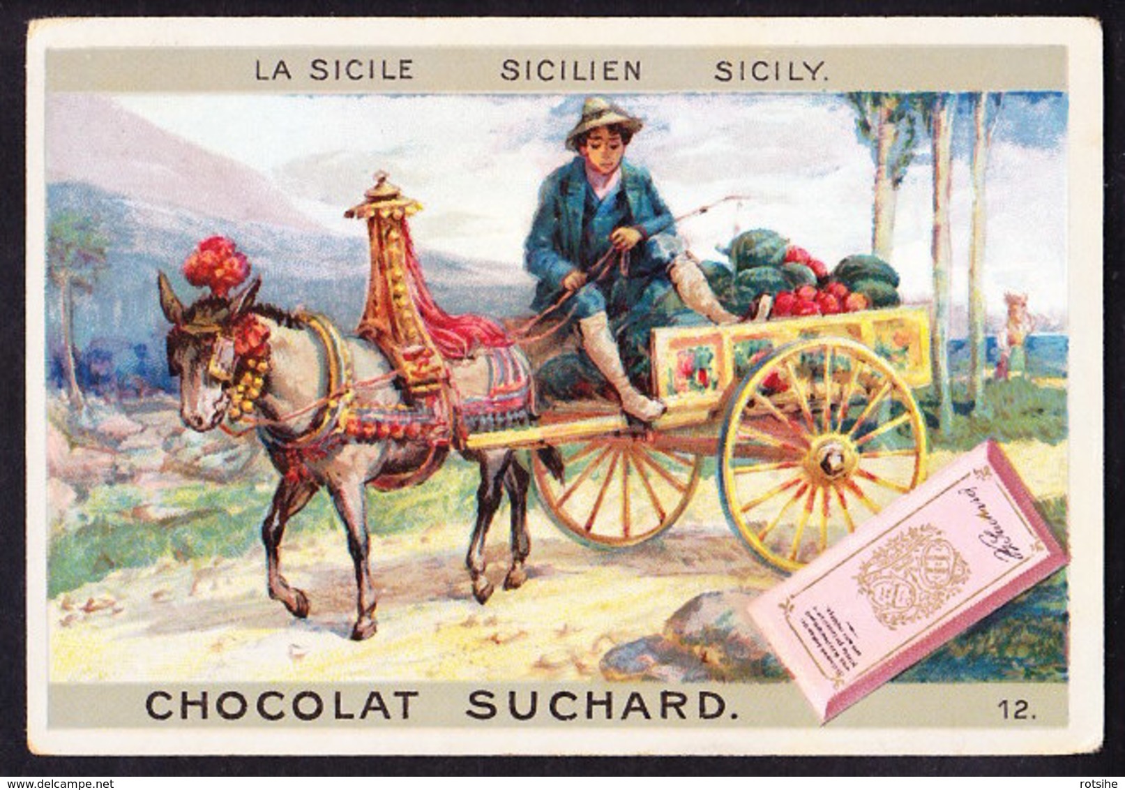 CHROMO Chocolat SUCHARD Moyens De Transport Sicile Sicilien Sicily   Serie 67 - Suchard