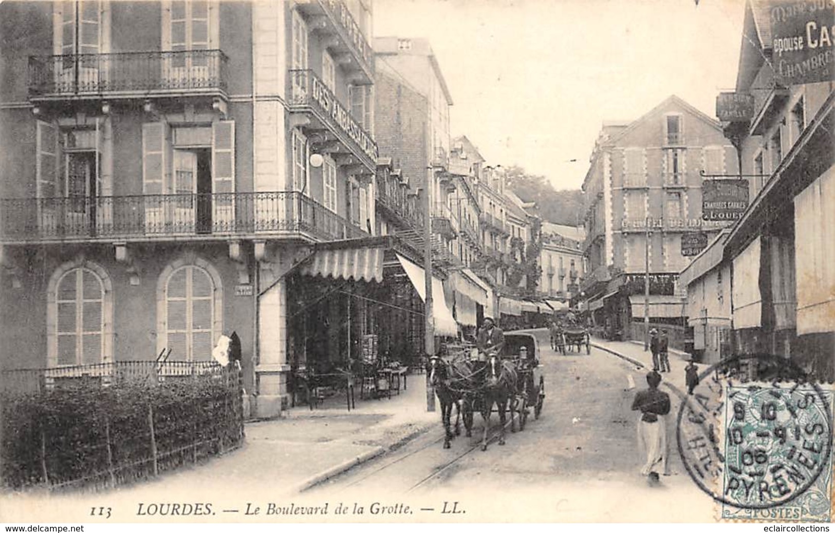 Lourdes        65       Ensemble de  9 Cartes  dont: Marché, Rues,Tramway, Hôtel.     (voir scan)