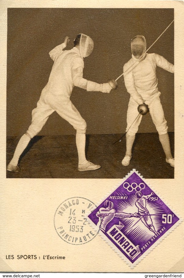 50659 Monaco, Maximum 1953 Olimpiade Of Helsinki, Fechten  Fencing  Escrime - Escrime