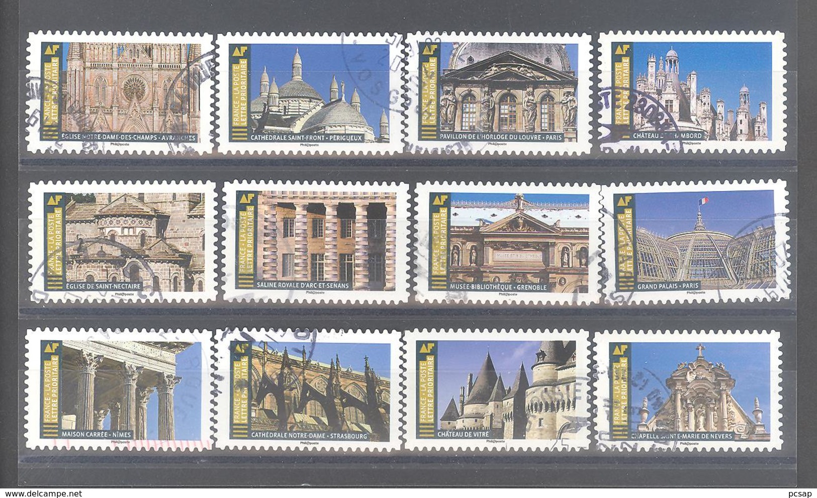 France Autoadhésifs Oblitérés N°1671 à 1682 (Série Complète : Histoire De Styles Architecture) (cachet Rond) - Used Stamps