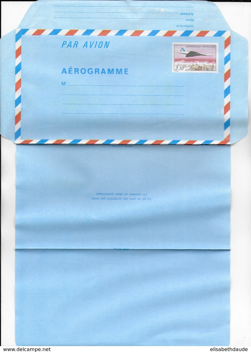 CONCORDE - 1982 - LETTRE AEROGRAMME COMPLETE 3.1 - Aérogrammes