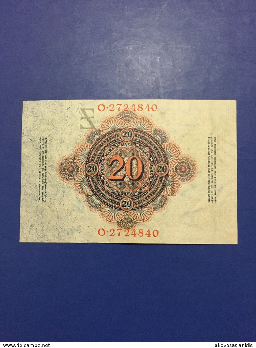 GERMANY  BANKNOTE 20 MARK 1914  UNC - 20 Mark