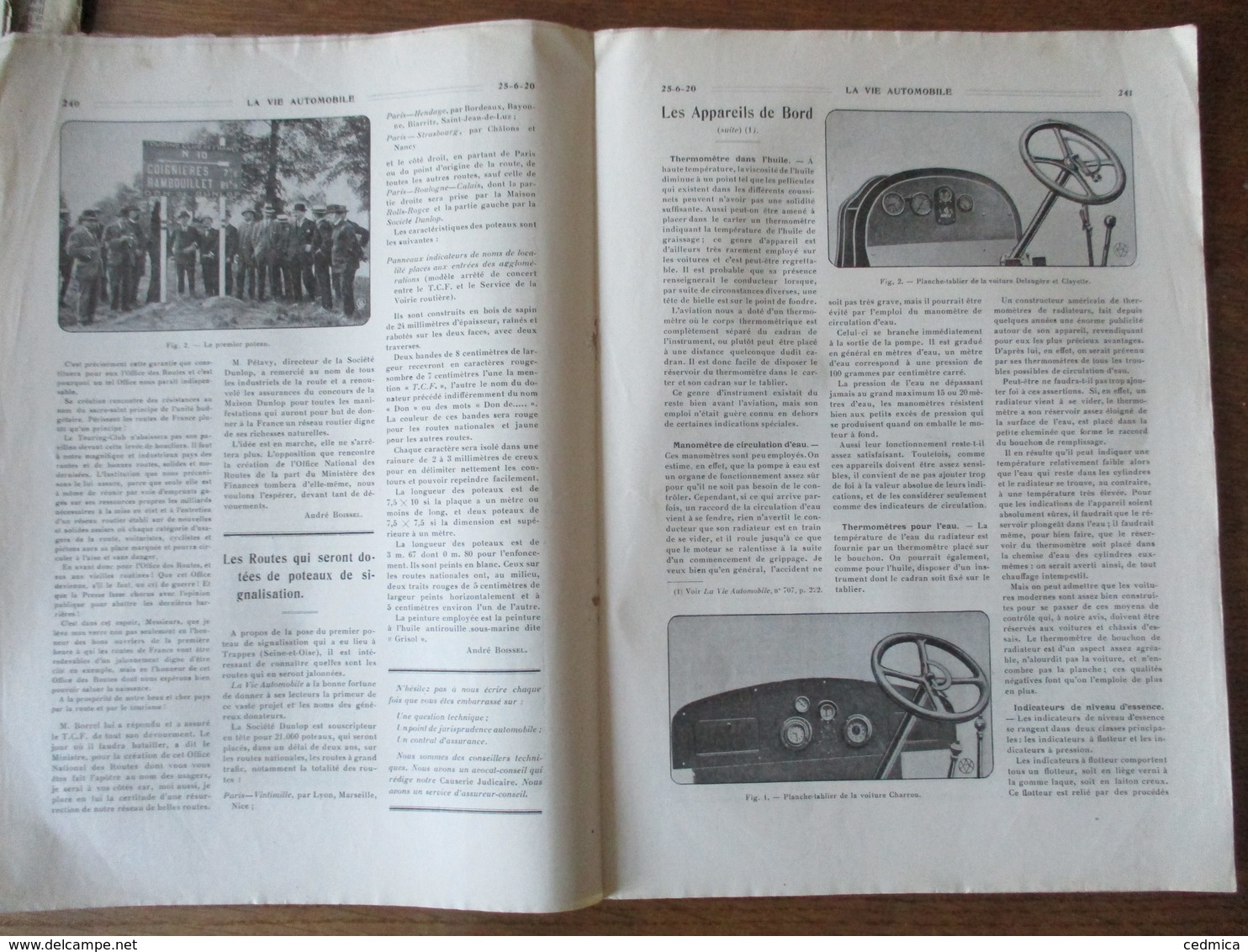 LA VIE AUTOMOBILE DU 25 JUIN 1920 LA SIGNALISATION DU RESEAU ROUTIER FRANCAIS,LES APPAREILS DE BORD,LE TOURISME EN FRANC - Auto