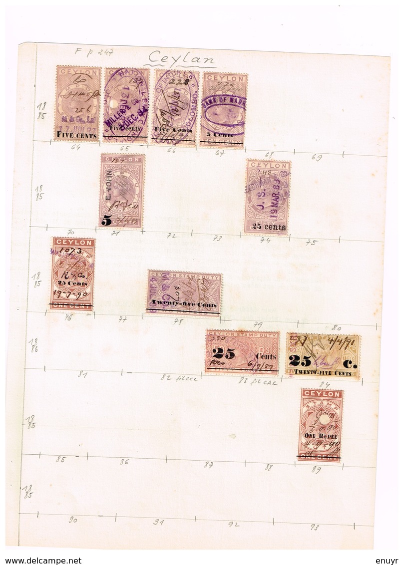 Ceylan  Stamp Duty 1885. Old Revenues Fiscaux Ancienne Collection Old Collection872 - 1873 - Ceylon (...-1947)