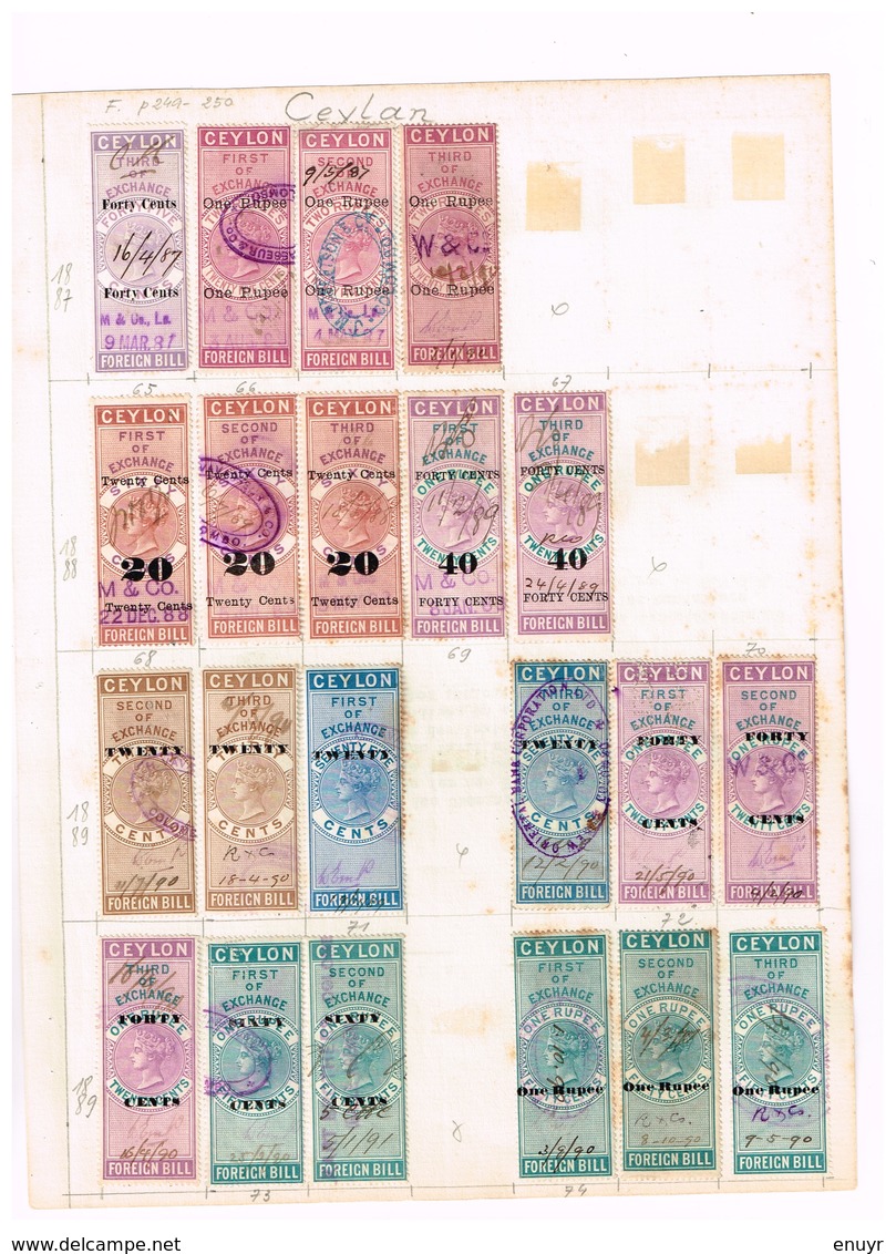 Ceylan  Foreign Bill . 1887-89. Old Revenues Fiscaux Ancienne Collection Old Collection - Ceylon (...-1947)