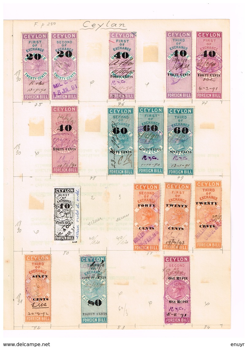 Ceylan  Foreign Bill . 1890-91. Old Revenues Fiscaux Ancienne Collection Old Collection - Ceylon (...-1947)