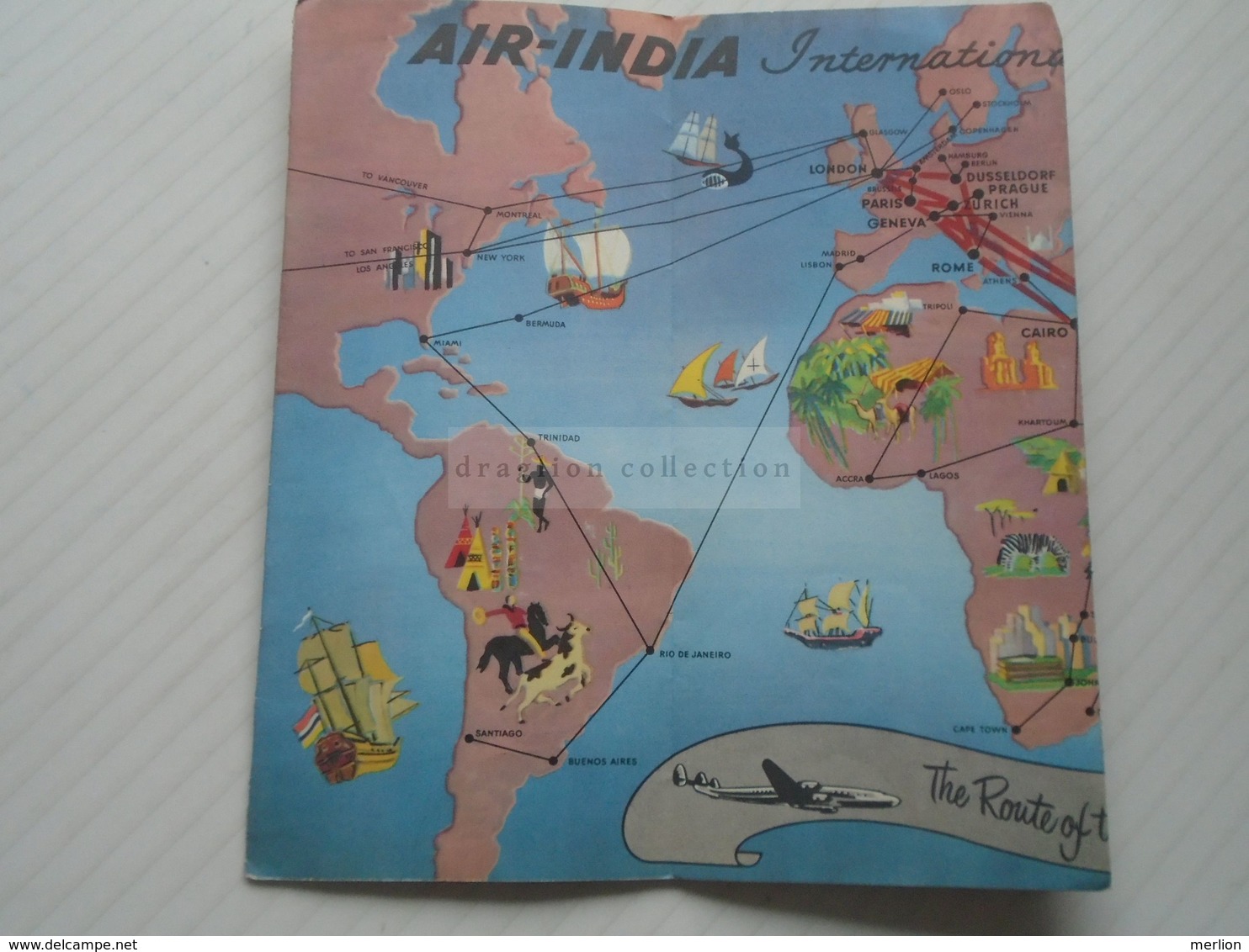 ZA261.9  AIR INDIA International TIMETABLE  1956 Flugplan - Monde