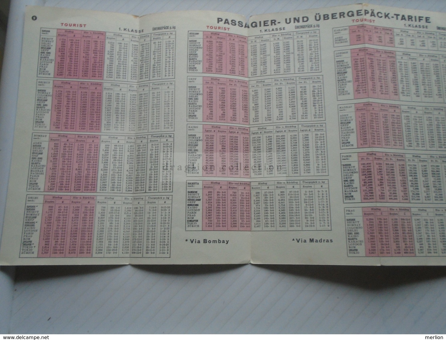 ZA261.9  AIR INDIA International TIMETABLE  1956 Flugplan - Monde