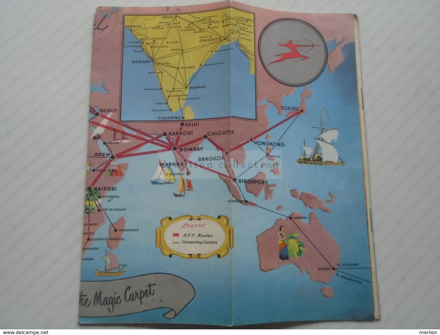 ZA261.9  AIR INDIA International TIMETABLE  1956 Flugplan