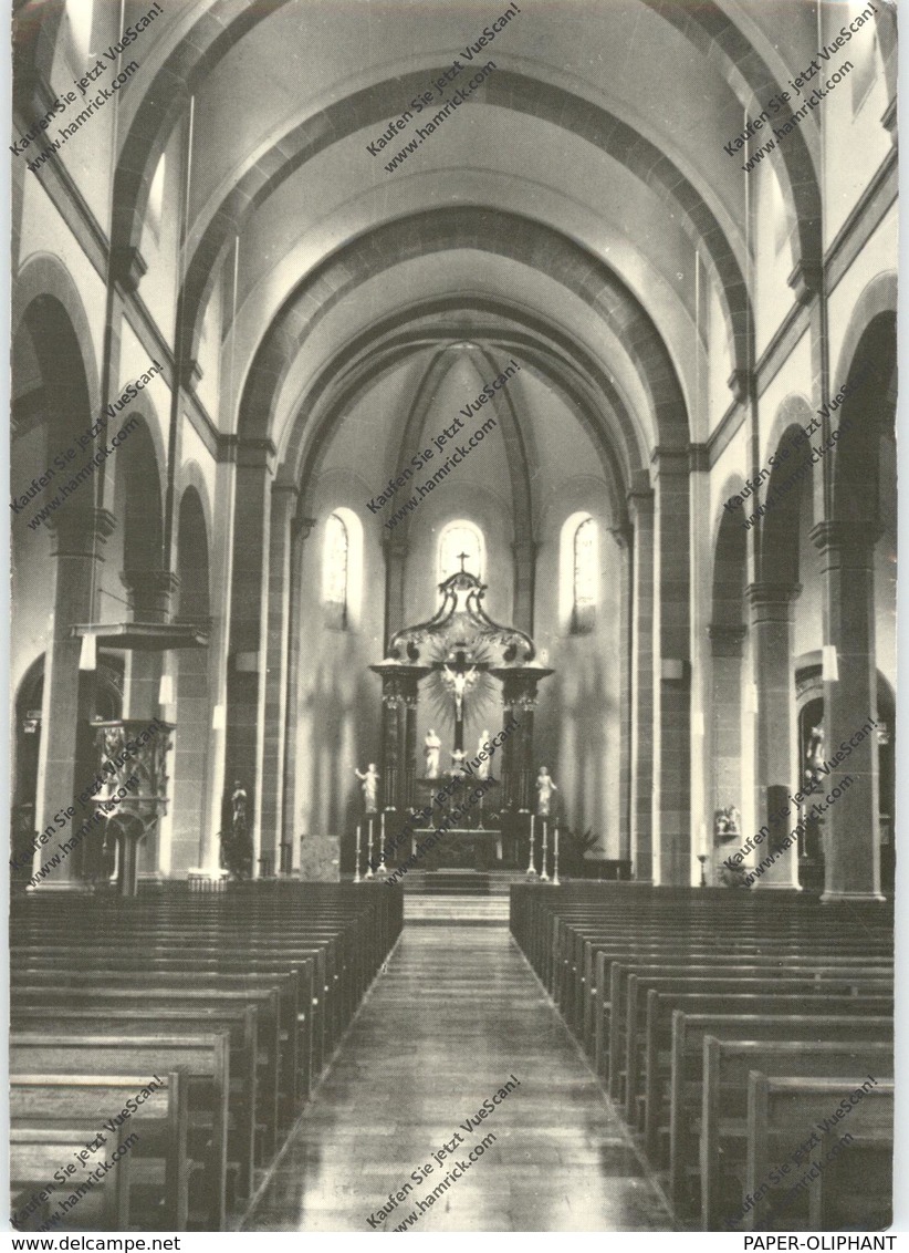 7520 BRUCHSAL - UNTERGROMBACH, Kath. Pfarrkirche, Innenansicht - Bruchsal