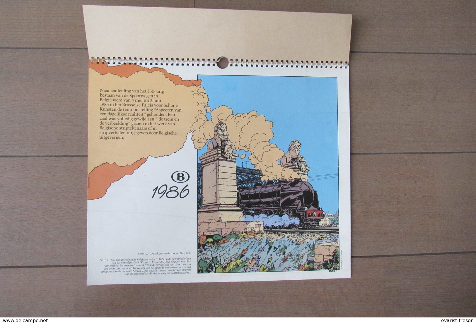 Kalender 1986 Belgische Spoorwegen Train Trein Hergé, Tintin, Suske En Wiske, Lucky Luke - Andere & Zonder Classificatie