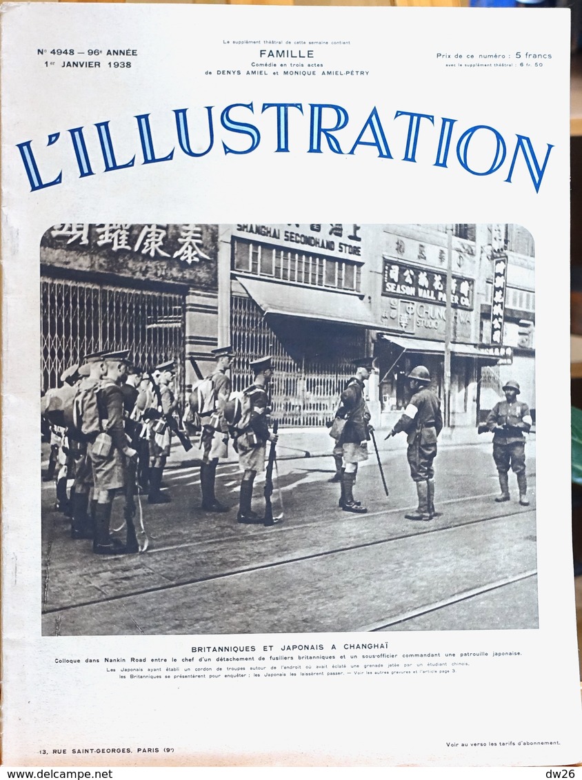 L'Illustration, Hebdomadaire - 1er Janvier 1938, N° 4948: Britaniques Et Japonais à Changaï, Maharadjah De Kapurthala - L'Illustration
