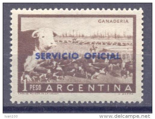 1955. Argentina, Mich.81,overprint "Servicio Official" In #624, 1v,  Mint/** - Nuevos