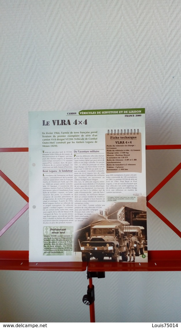 Fiche Véhicules Militaires - VLRA 4X4 De 2000 - Fahrzeuge