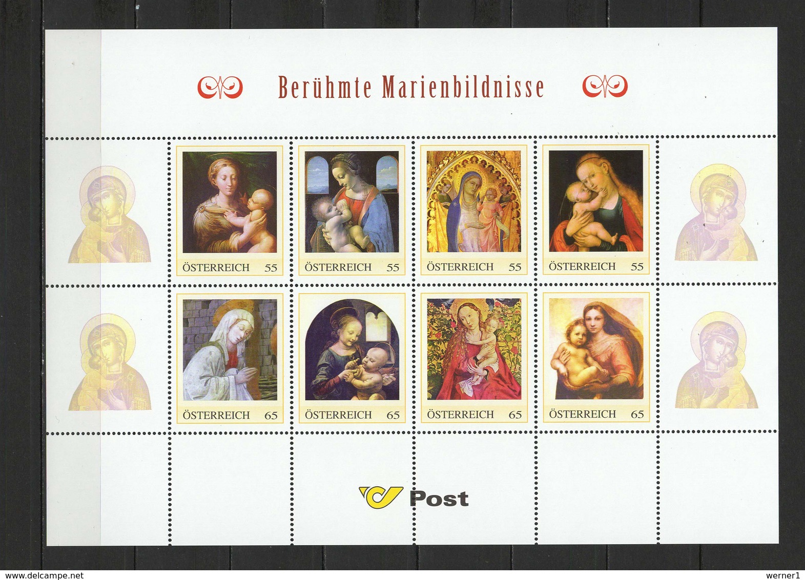 Austria Paintings Raphael - Raffael, Da Vinci, Cranach Etc. Sheetlet In Folder MNH - Religieux