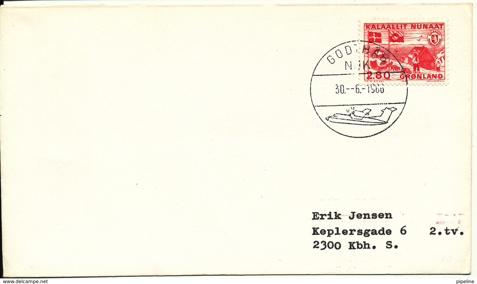 Greenland Cover Sent To Denmark Godthab 30-6-1986 - Covers & Documents