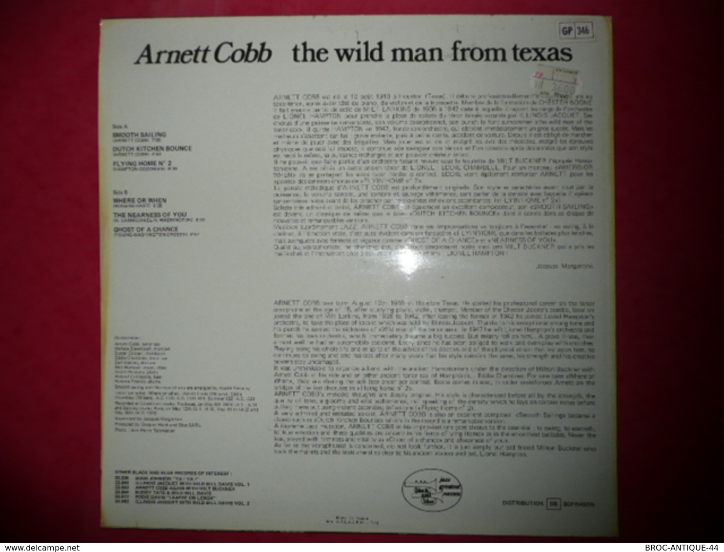 LP33 N°1349 - ARNETT COBB - THE WILD MAN FROM TEXAS - COMPILATION 6 TITRES - Jazz