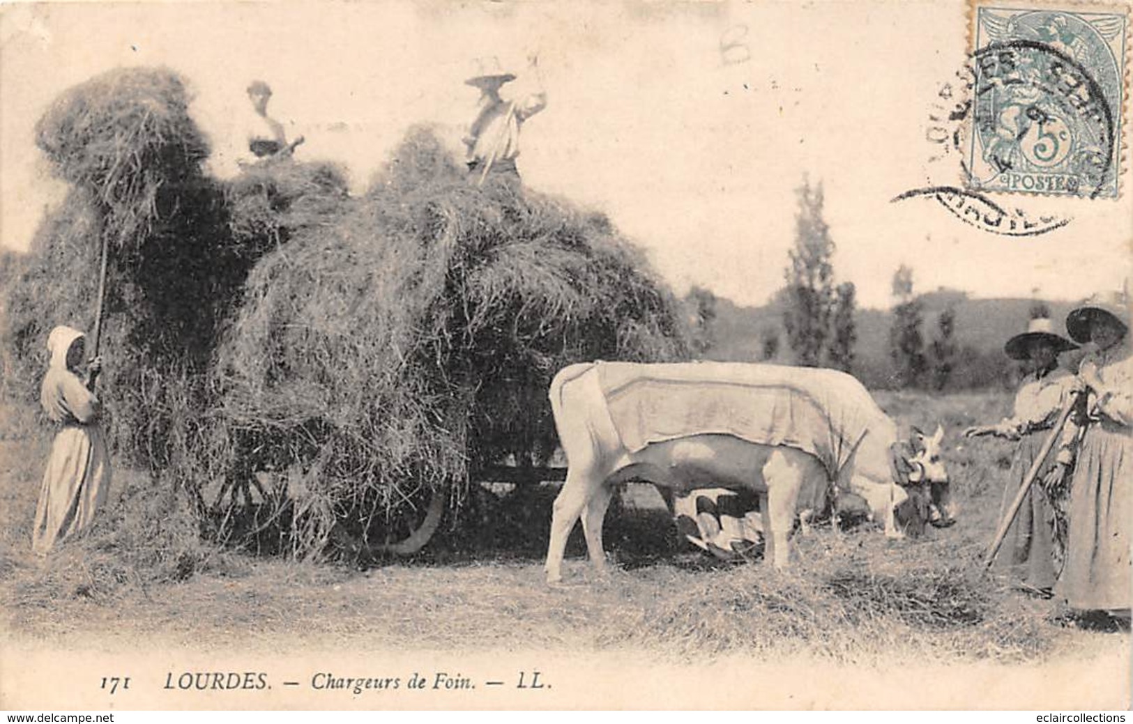 Lourdes        65       Ensemble De 6 Cartes:    Vie Agricole, Vie Aux Champs;Attelage.     (voir Scan) - Lourdes