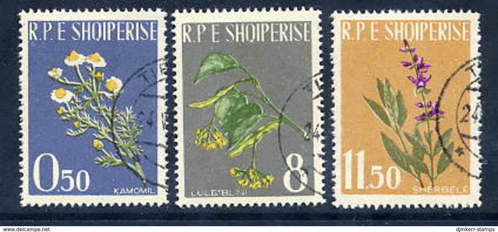 ALBANIA 1962 Medicinal Plants Perforated Used   Michel 654-56A - Albanien