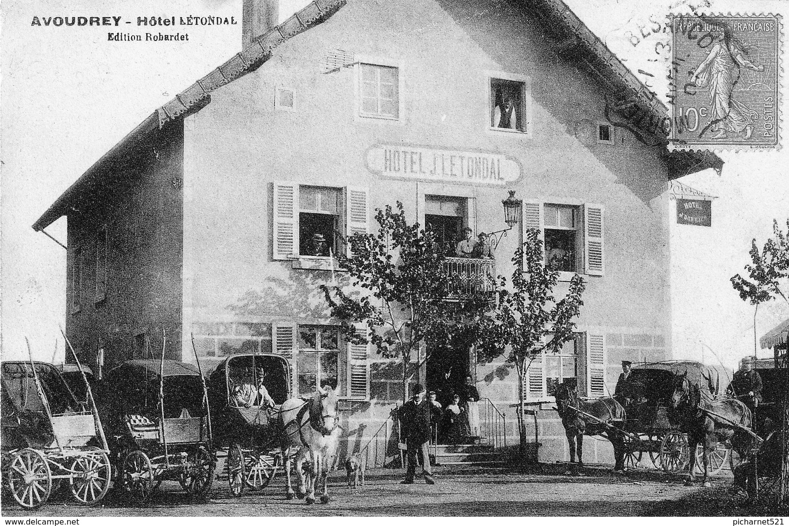 AVOUDREY (Doubs) - Hôtel Létondal. Edition Robardet. Circulée En 1907. Bon état. - Autres & Non Classés