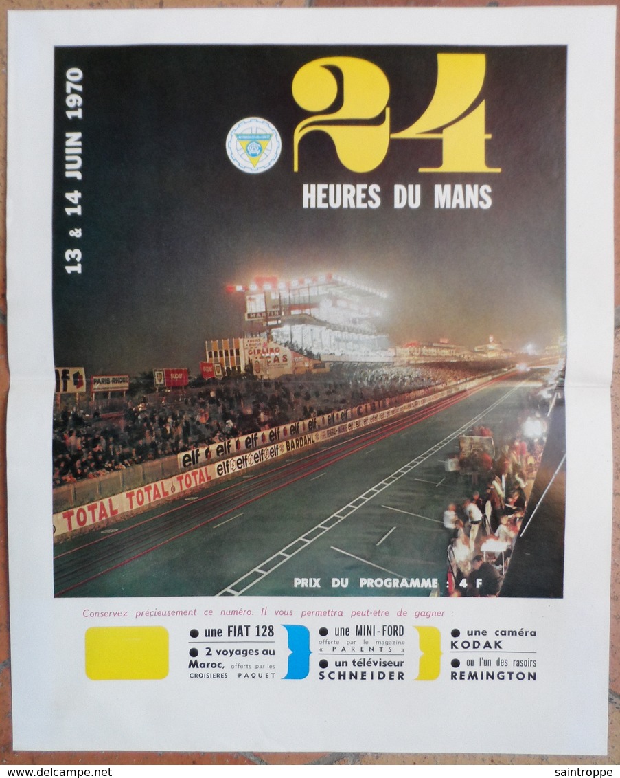 24 H Du Mans 1970.Affichette Des 24 H - 1950 à Nos Jours