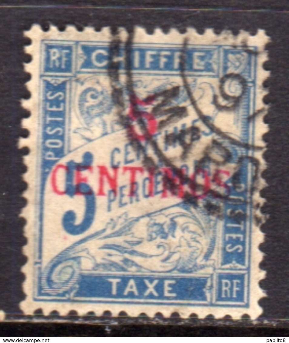 MAROC FRANCAISE MAROCCO FRANCESE FRENCH MOROCCO 1896 POSTAGE DUE STAMP TAXE SEGNATASSE CENT 5 On 5c USATO USED OBLITERE' - Locals & Carriers