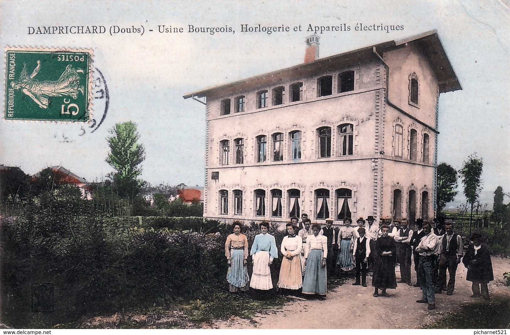 DAMPRICHARD (Doubs) - Usine Bourgeois, Horlogerie Et  Appareils électriques. Bauer, Couleurs. TB état. - Other & Unclassified