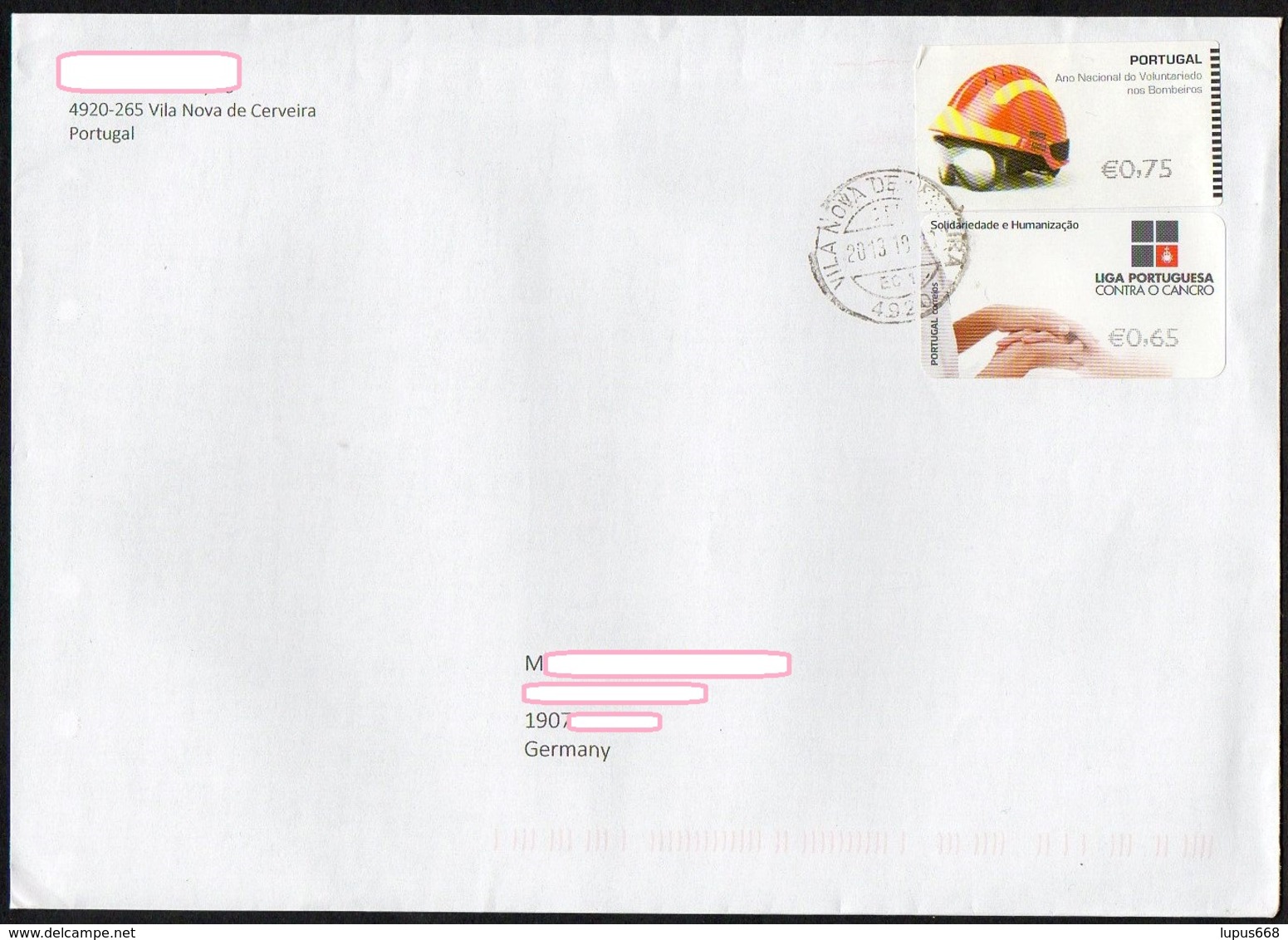 Portugal 2013 Brief/ Letter/ Lettre Europa  ATM 0.75 , 0.65€ ; Grand Format/ Big Size  23x16cm ! - Automatenmarken [ATM]