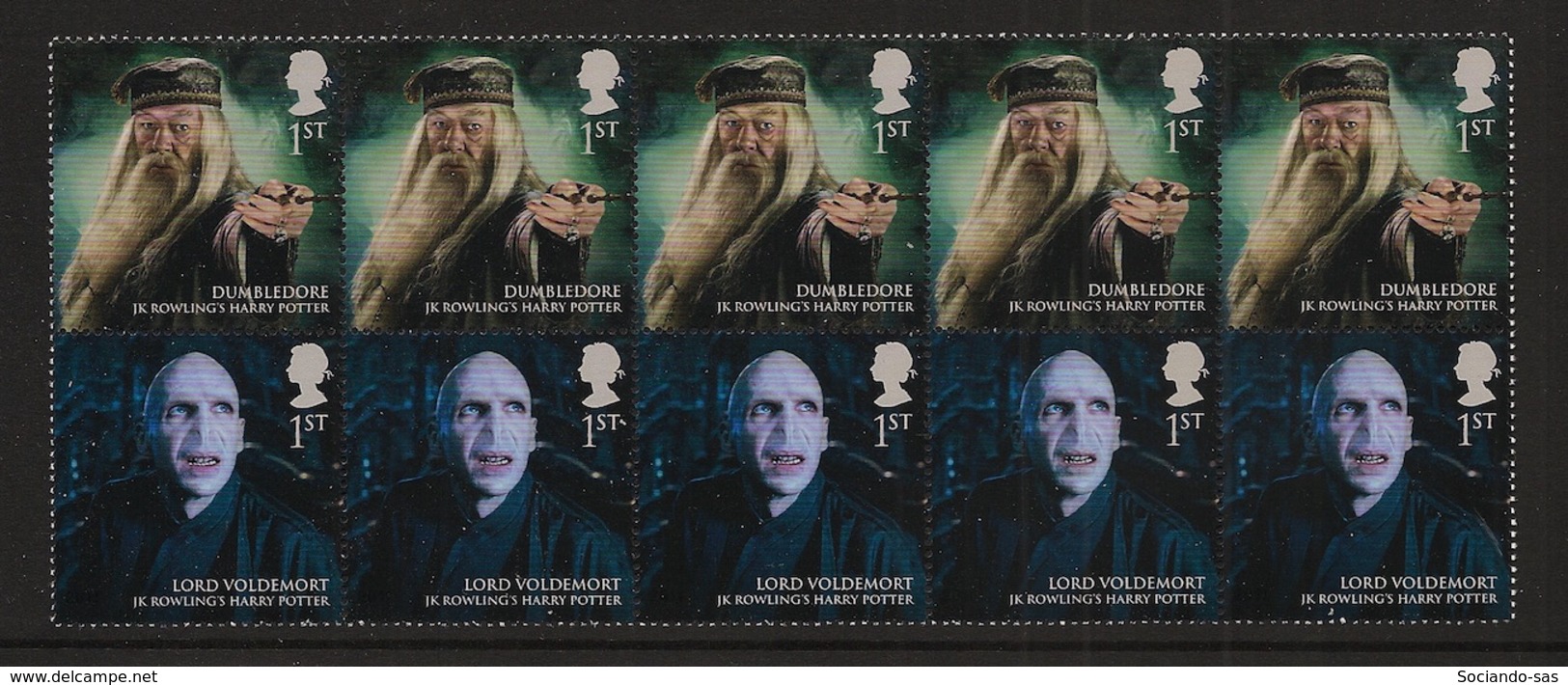 GB - 2011 - N°Yv. 3442 à 3443 - Harry Potter / Dumbledore / Voldemort - Bandes De 5 - Neuf Luxe ** / MNH / Postfrisch - Unused Stamps